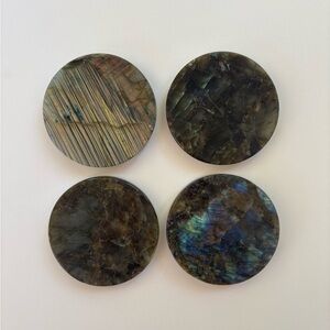 Labradorite Crystal Coasters 3.25” - set of 4